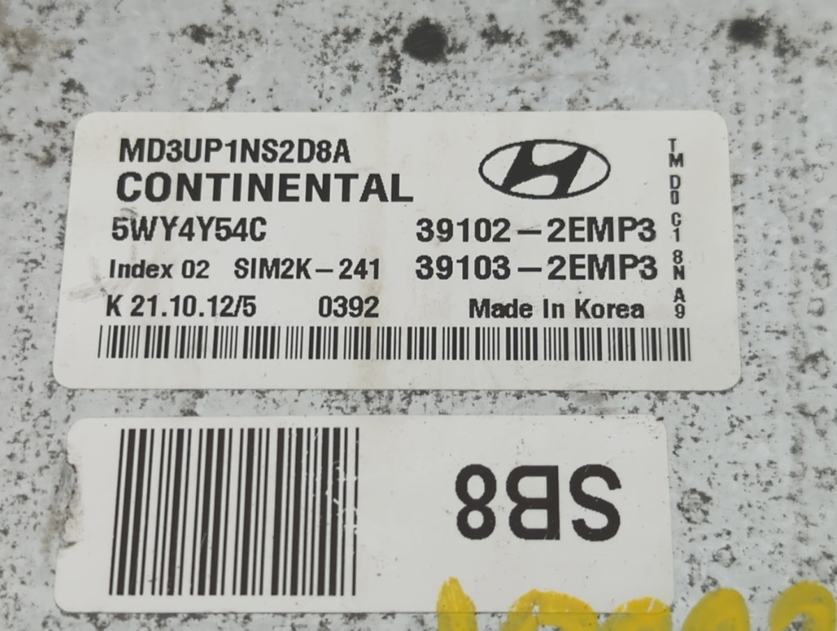 2011-2013 Hyundai Elantra PCM Engine Control Computer ECU ECM PCU OEM P/N:39102-2EMP3 39103-2EMP3 Fits Fits 2011 2012 2013 O