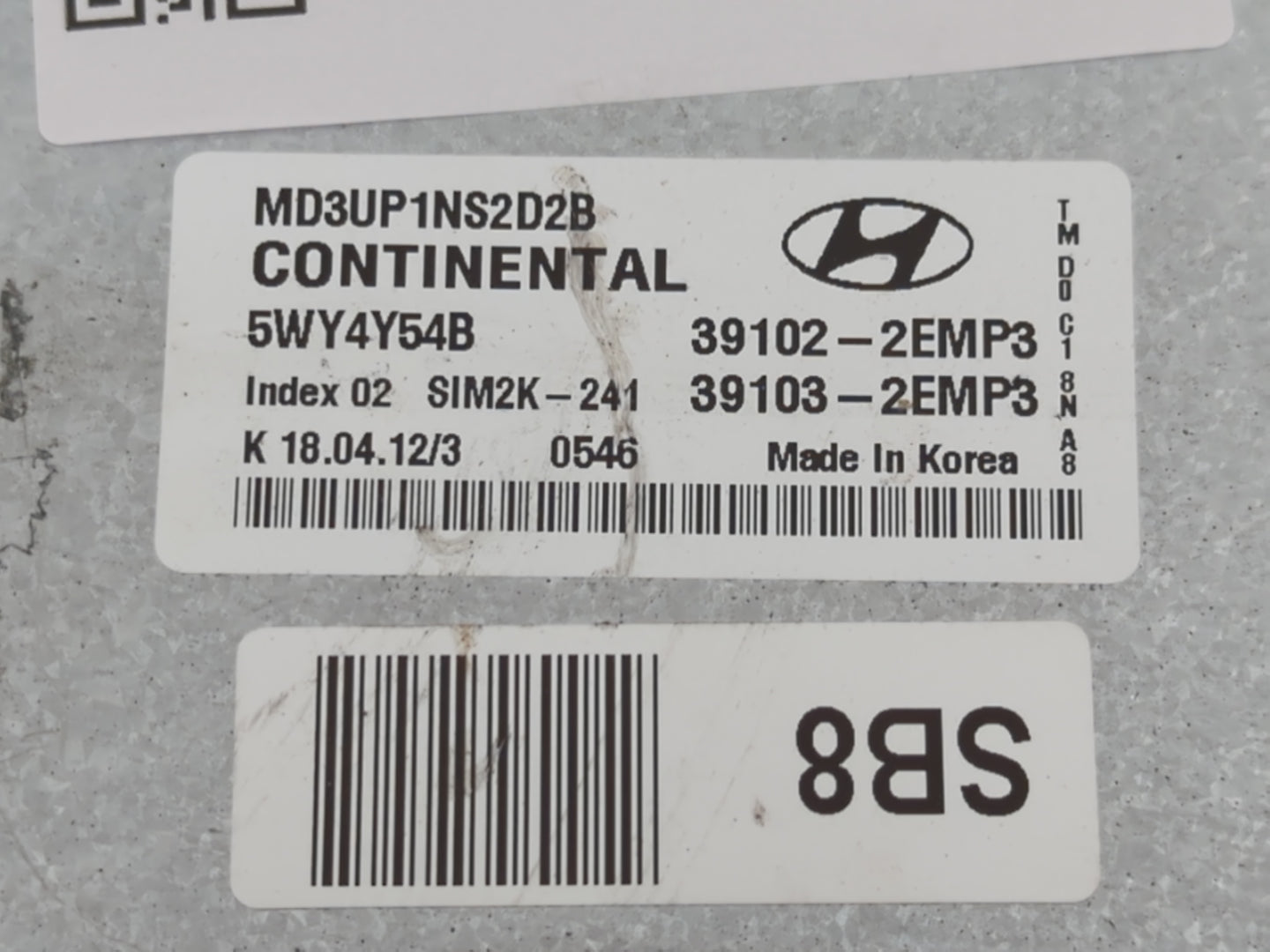 2013 Hyundai Elantra PCM Engine Control Computer ECU ECM PCU OEM P/N:39102-2EMP3 Fits OEM Used Auto Parts - Oemusedautoparts