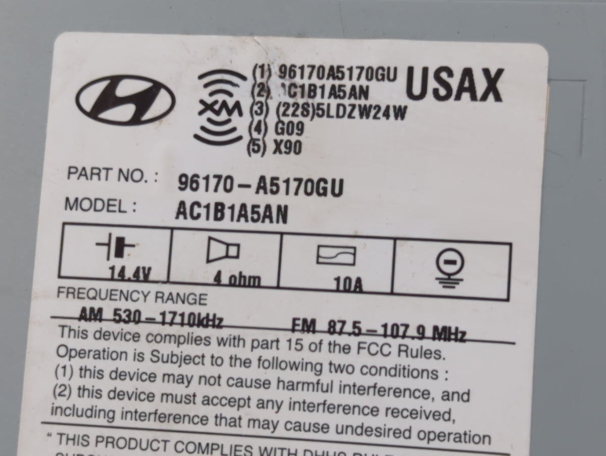 2013-2015 Hyundai Elantra Radio AM FM Cd Player Receiver Replacement P/N:96170-A5170GU Fits 2013 2014 2015 OEM Used Auto Par