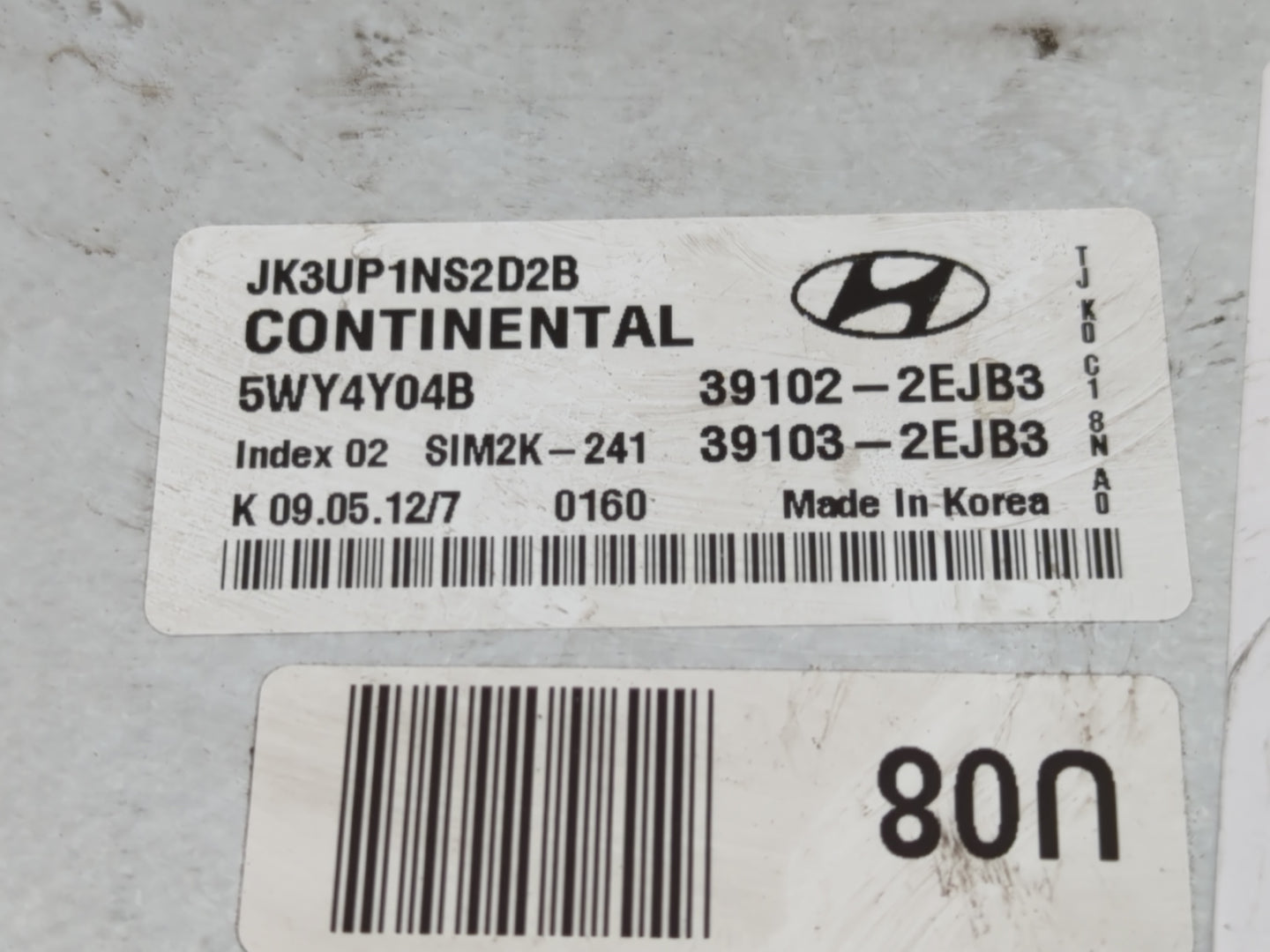 2013 Hyundai Elantra PCM Engine Control Computer ECU ECM PCU OEM P/N:39103-2EJB3 39102-2EJB3 Fits OEM Used Auto Parts - Oemu