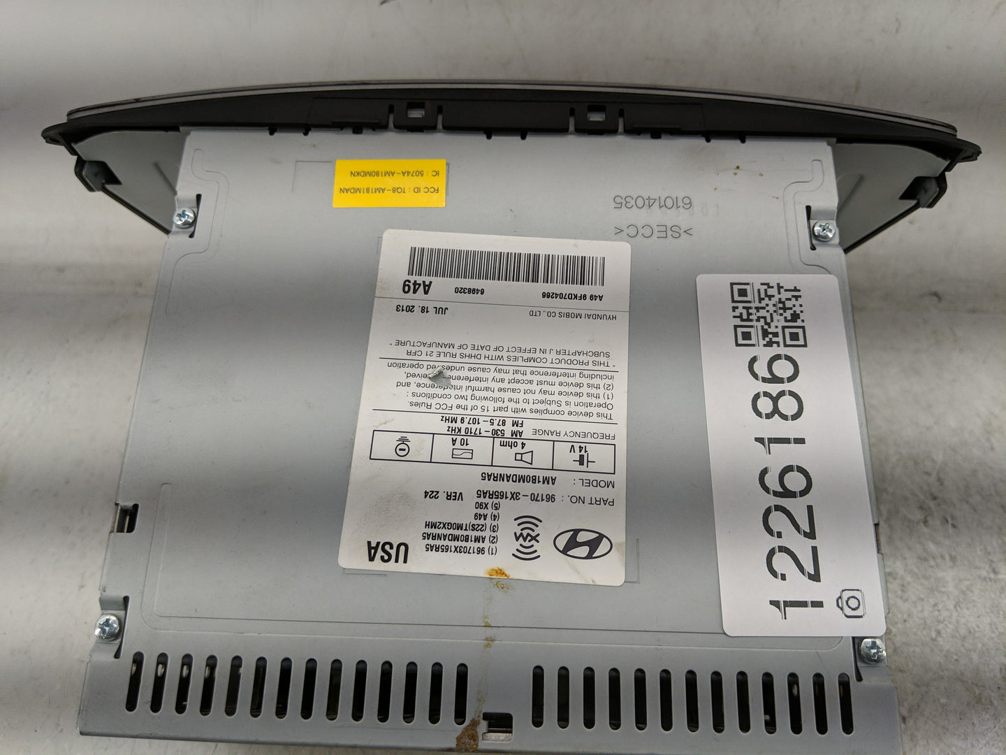2013 Hyundai Elantra Radio AM FM Cd Player Receiver Replacement P/N:96170-3X165RA5 Fits OEM Used Auto Parts - Oemusedautopar