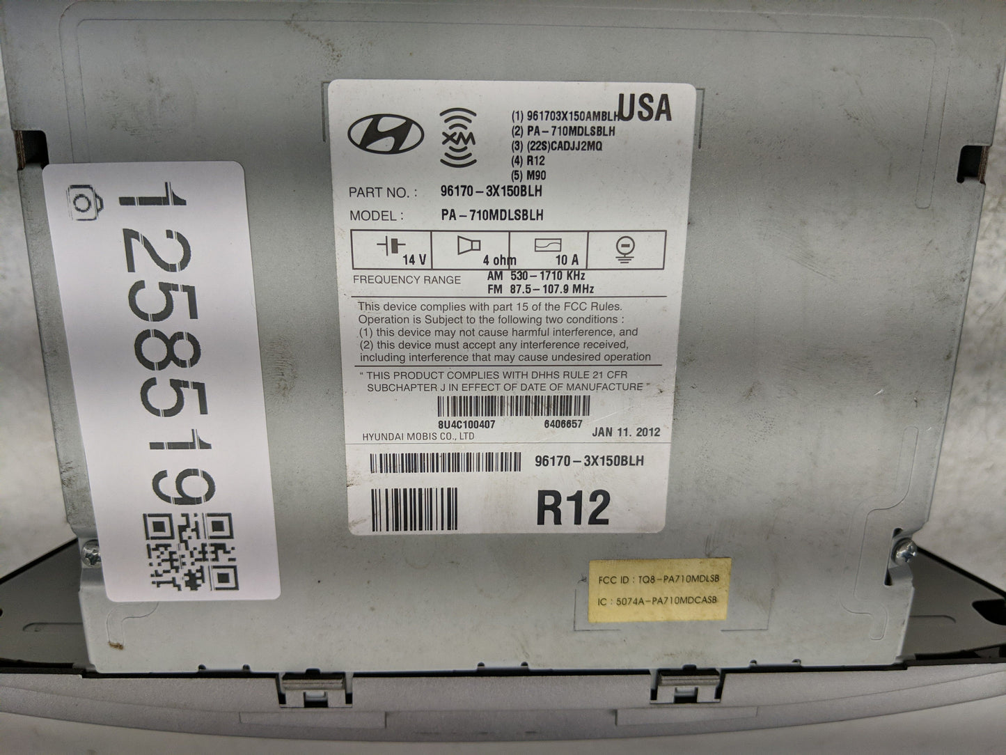 2011-2013 Hyundai Elantra Radio AM FM Cd Player Receiver Replacement P/N:96170-3X150BLH Fits Fits 2011 2012 2013 OEM Used Au