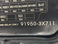 2011-2013 Hyundai Elantra Fusebox Fuse Box Panel Relay Module P/N:91950-3X711 Fits Fits 2011 2012 2013 OEM Used Auto Parts -