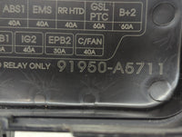 2011-2013 Hyundai Elantra Fusebox Fuse Box Panel Relay Module P/N:91950-A5711 Fits Fits 2011 2012 2013 OEM Used Auto Parts -