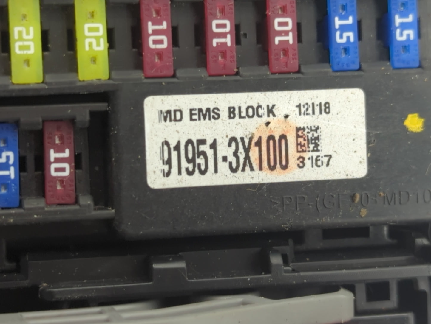 2011-2013 Hyundai Elantra Fusebox Fuse Box Panel Relay Module P/N:91951-3X100 Fits Fits 2011 2012 2013 OEM Used Auto Parts -