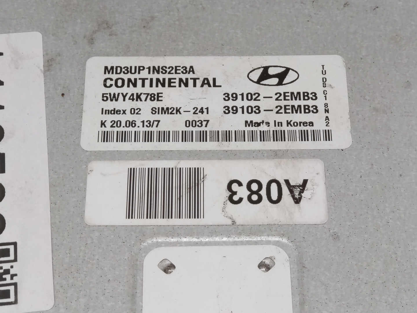 2011-2013 Hyundai Elantra PCM Engine Control Computer ECU ECM PCU OEM P/N:39103-2EMB3 39102-2EMB3 Fits Fits 2011 2012 2013 O