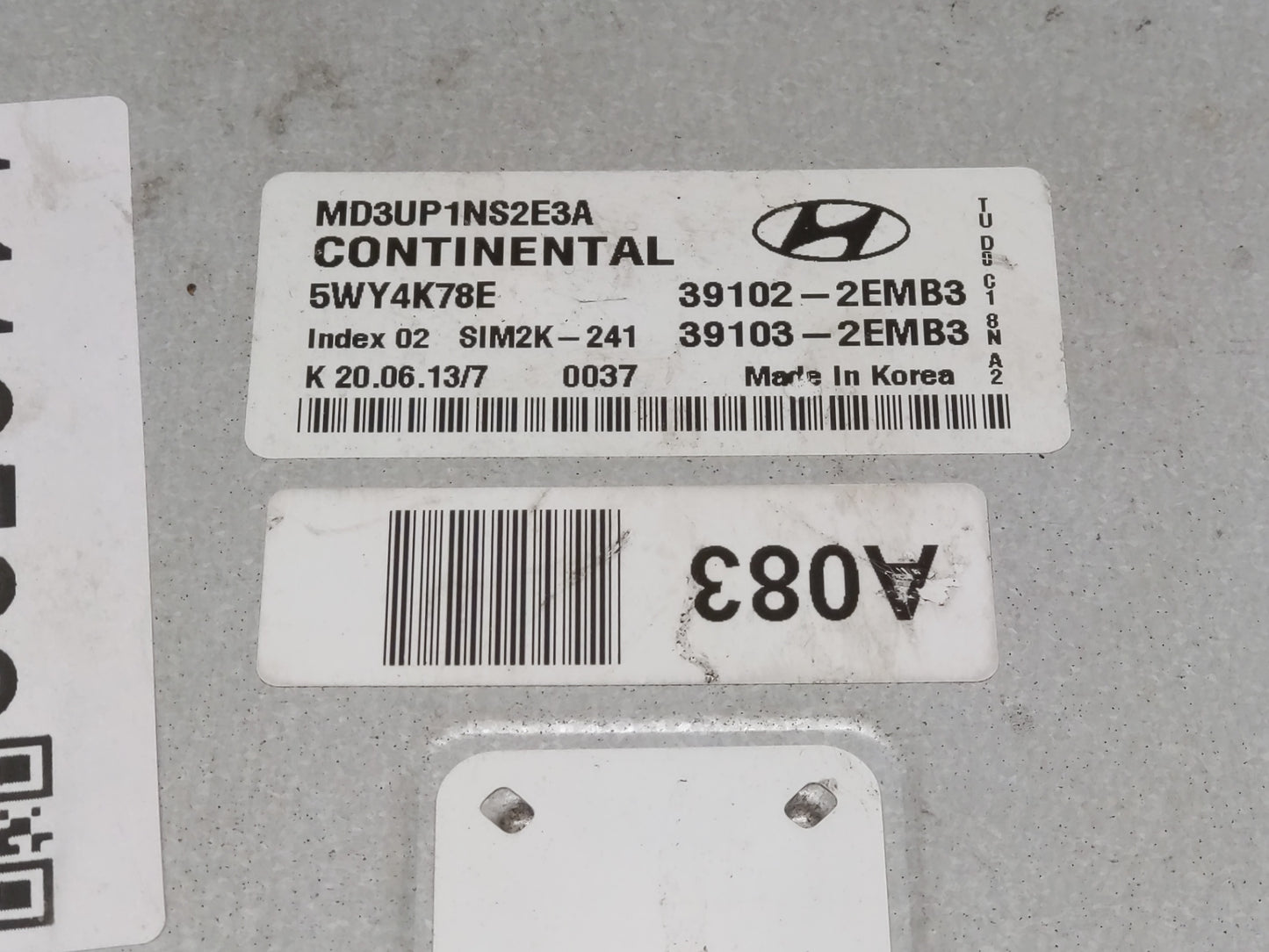 2011-2013 Hyundai Elantra PCM Engine Control Computer ECU ECM PCU OEM P/N:39103-2EMB3 39102-2EMB3 Fits Fits 2011 2012 2013 O