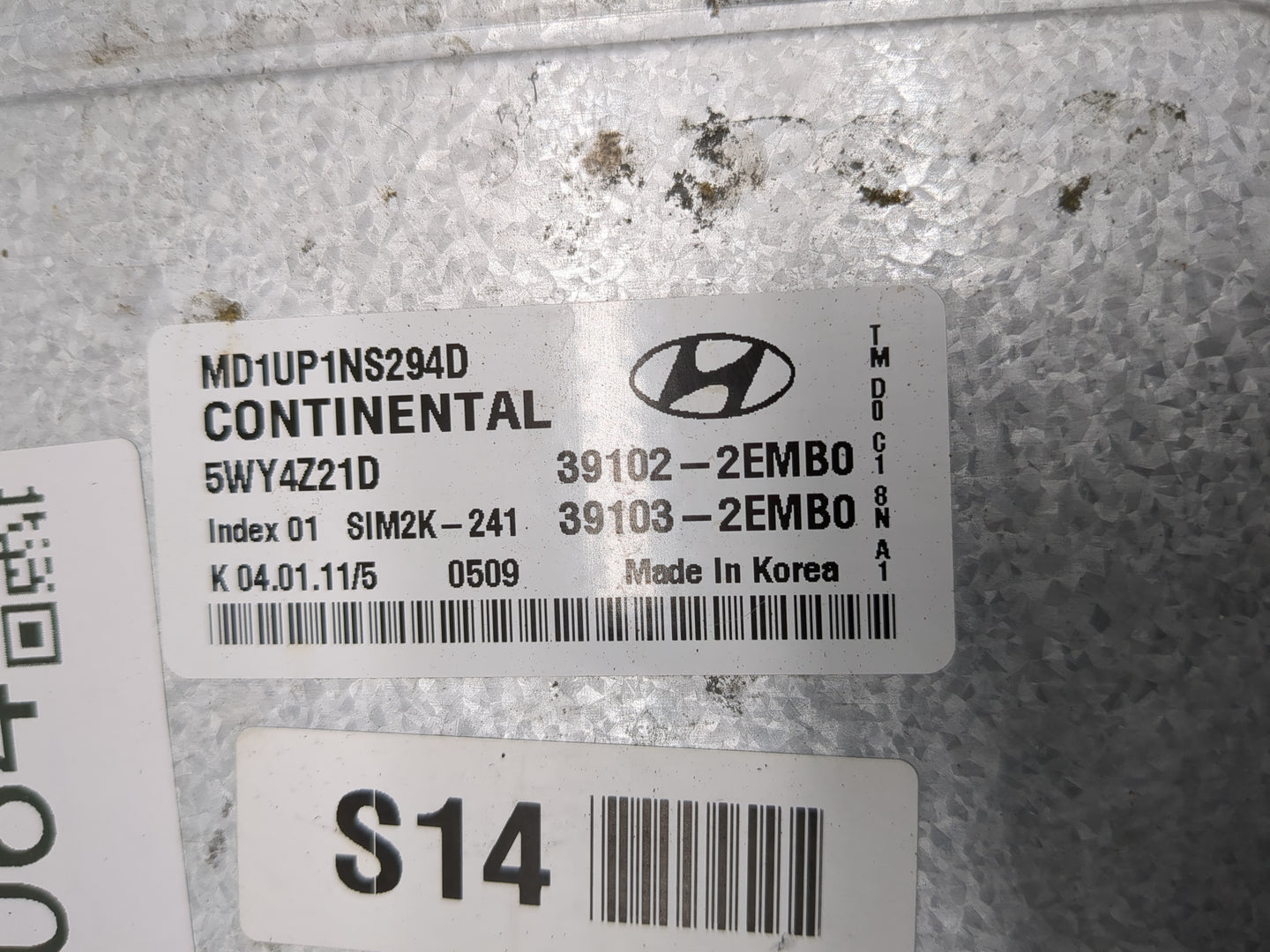 2011-2013 Hyundai Elantra PCM Engine Control Computer ECU ECM PCU OEM P/N:39103-2EMB0 39102-2EMB0 Fits Fits 2011 2012 2013 O