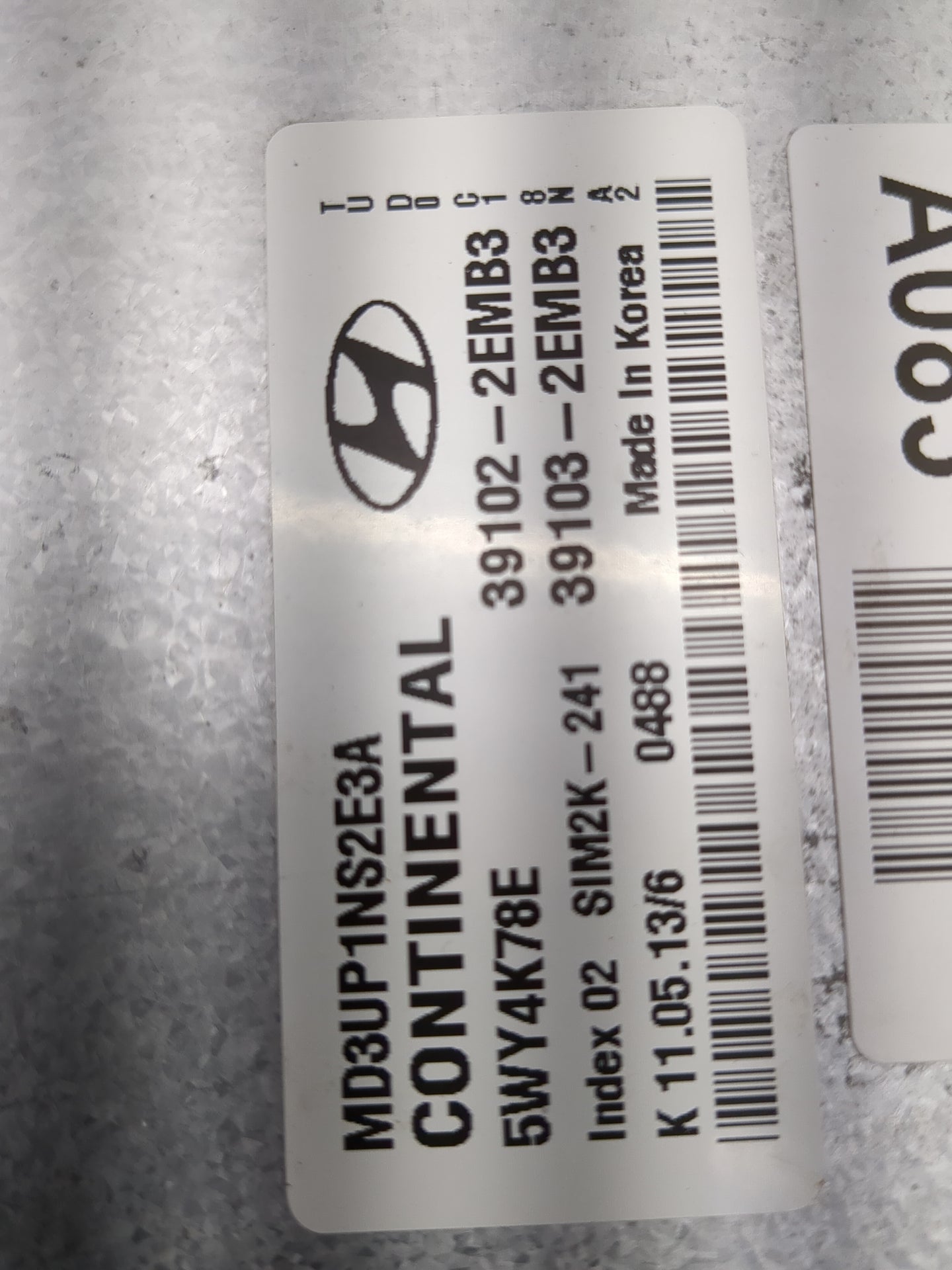 2011-2013 Hyundai Elantra PCM Engine Control Computer ECU ECM PCU OEM P/N:39102-2EMB3 39103-2EMB3 Fits Fits 2011 2012 2013 O