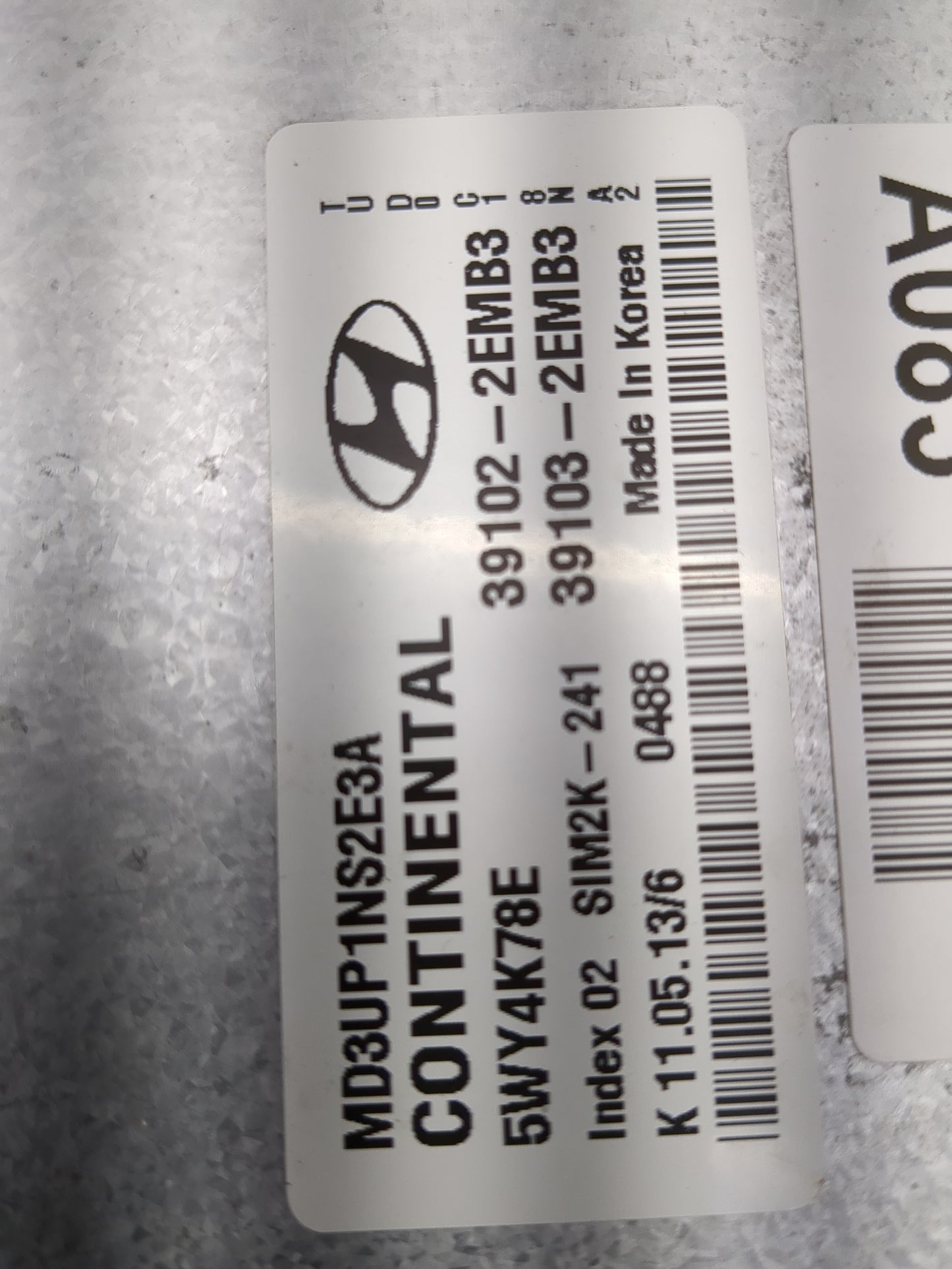 2011-2013 Hyundai Elantra PCM Engine Control Computer ECU ECM PCU OEM P/N:39102-2EMB3 39103-2EMB3 Fits Fits 2011 2012 2013 O