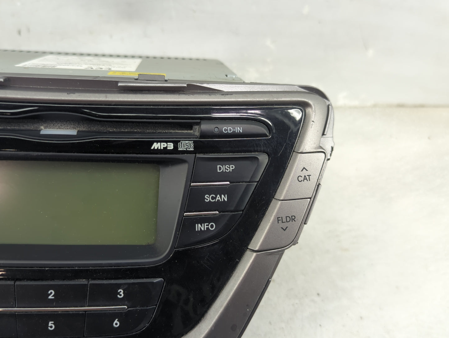 2013 Hyundai Elantra Radio AM FM Cd Player Receiver Replacement P/N:96170-3X161RA5 PA-710MDLSBRA5 Fits OEM Used Auto Parts -