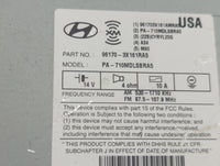 2013 Hyundai Elantra Radio AM FM Cd Player Receiver Replacement P/N:96170-3X161RA5 PA-710MDLSBRA5 Fits OEM Used Auto Parts -