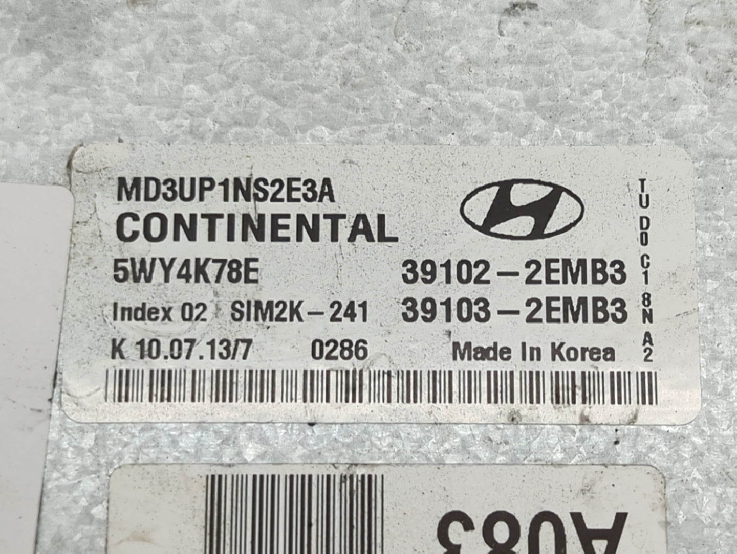 2011-2013 Hyundai Elantra PCM Engine Control Computer ECU ECM PCU OEM P/N:MD3UP1NS2E3A 5WY4K78E Fits Fits 2011 2012 2013 OEM