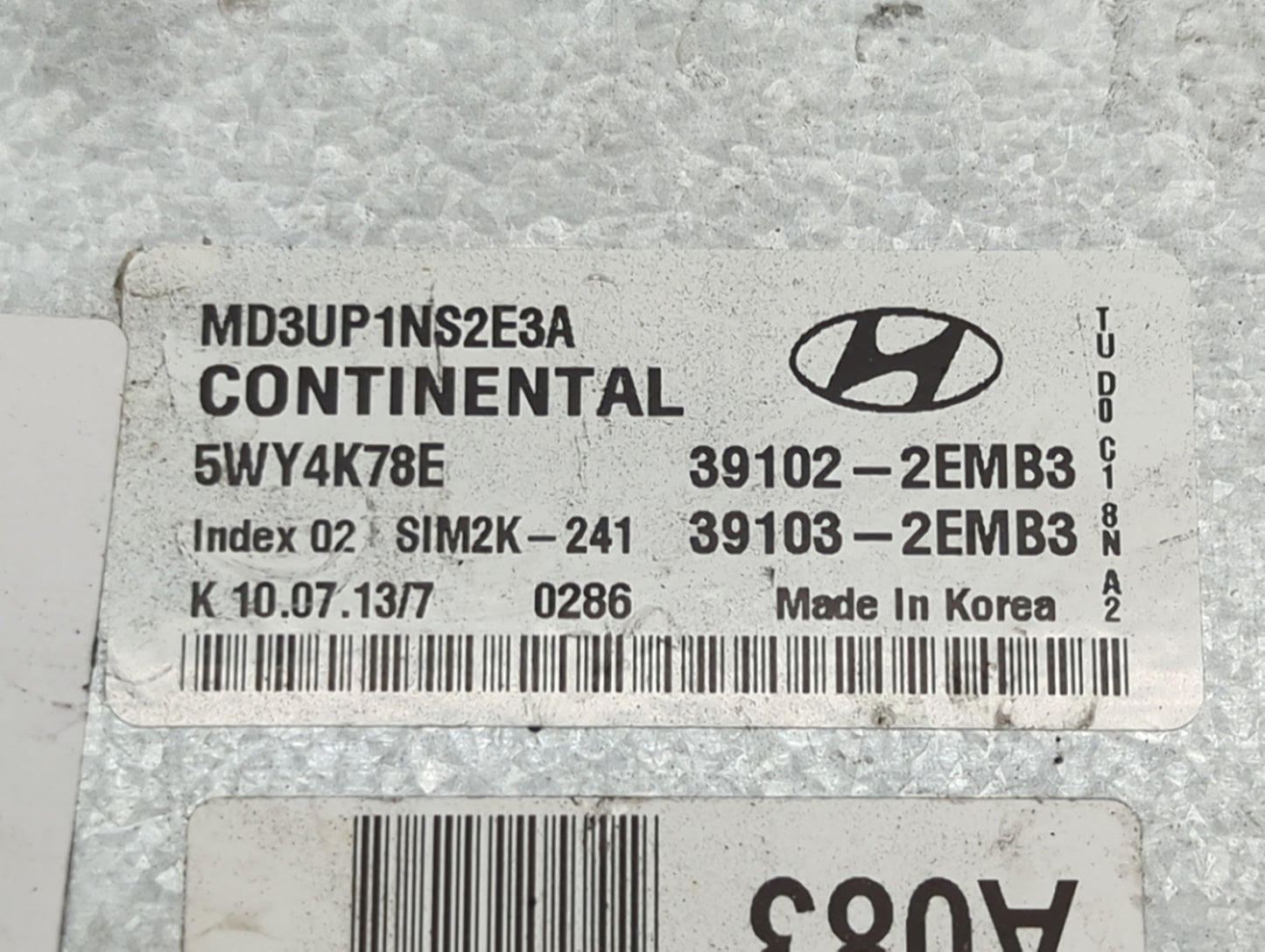 2011-2013 Hyundai Elantra PCM Engine Control Computer ECU ECM PCU OEM P/N:MD3UP1NS2E3A 5WY4K78E Fits Fits 2011 2012 2013 OEM