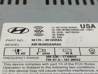 2013 Hyundai Elantra Radio AM FM Cd Player Receiver Replacement P/N:961703X165RA5 AM1B0MDANRA5 Fits OEM Used Auto Parts - Oe