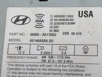 2013 Hyundai Elantra Radio AM FM Cd Player Receiver Replacement P/N:96560A5110GU AV140A5AN Fits OEM Used Auto Parts - Oemuse