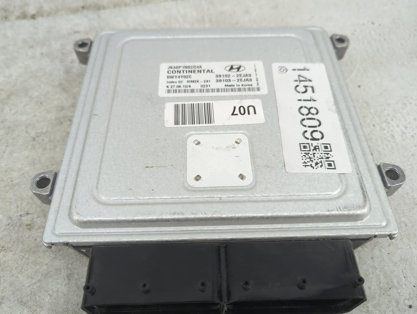 2013 Hyundai Elantra PCM Engine Control Computer ECU ECM PCU OEM P/N:39102-2EJA3 39103-2EJA3, 5WY4Y02C, JK3SP1NS2D4A Fits OE
