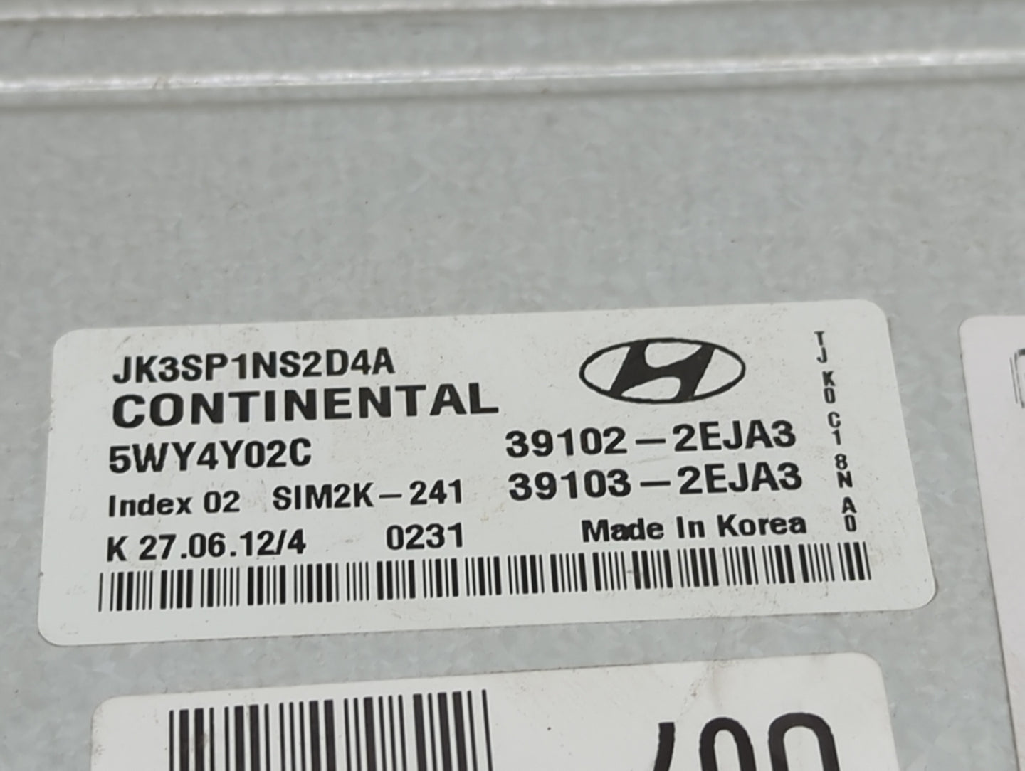 2013 Hyundai Elantra PCM Engine Control Computer ECU ECM PCU OEM P/N:39102-2EJA3 39103-2EJA3, 5WY4Y02C, JK3SP1NS2D4A Fits OE