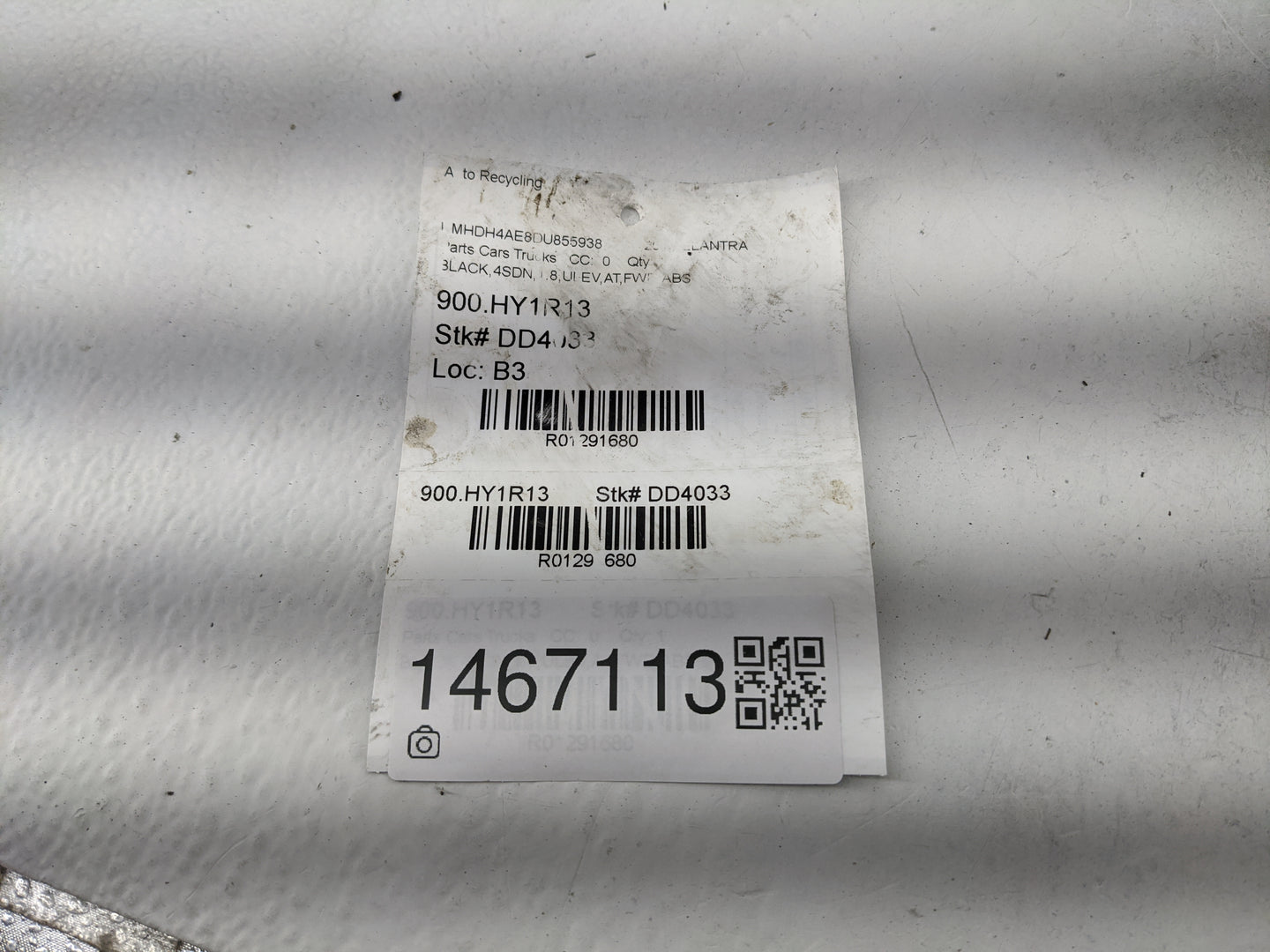 2011-2013 Hyundai Elantra Windshield Washer Fluid Reservoir Bottle Oem 1467113 - Oemusedautoparts1.com