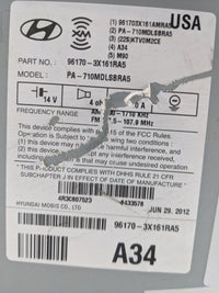 2011-2013 Hyundai Elantra Radio AM FM Cd Player Receiver Replacement P/N:96170-3X161RA5 PA-710MDLSBRA5 Fits Fits 2011 2012 2