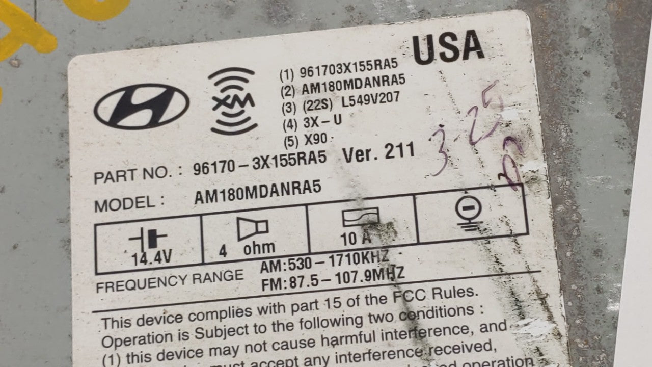 2013-2013 Hyundai Elantra Am Fm Cd Player Radio Receiver - Oemusedautoparts1.com