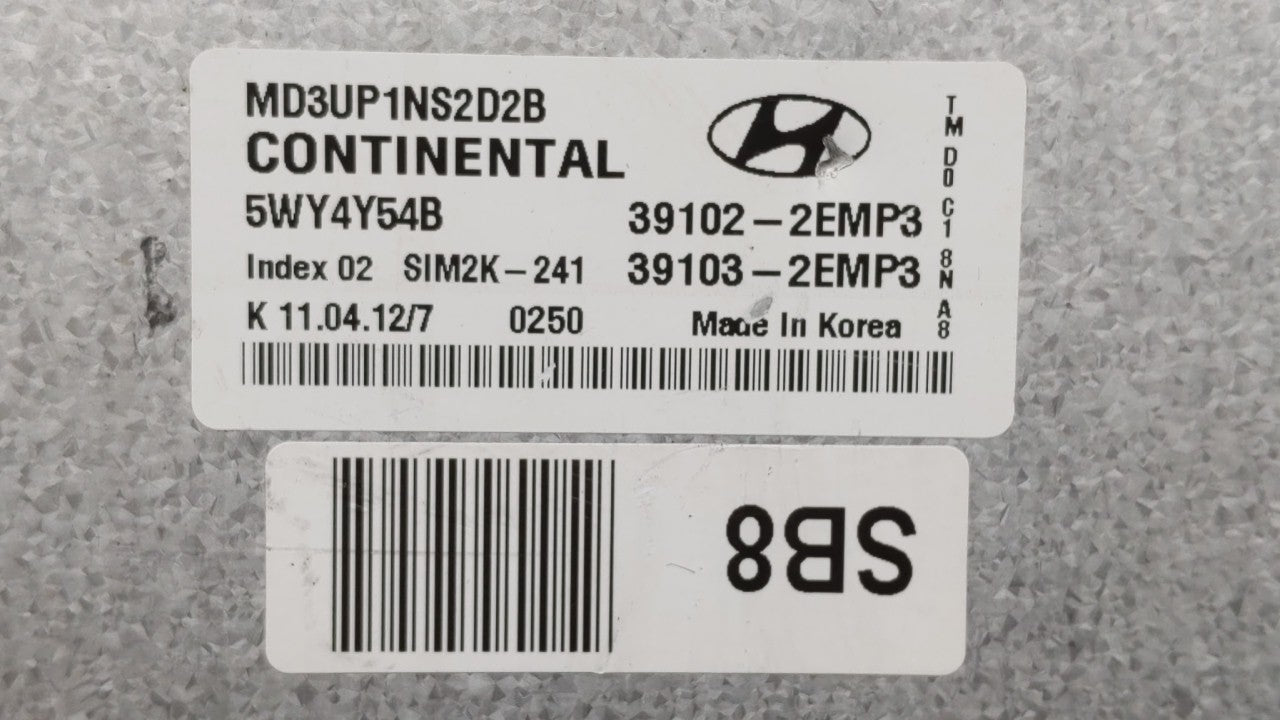2011-2013 Hyundai Elantra PCM Engine Control Computer ECU ECM PCU OEM P/N:39103-2EMB2 39102-2EMB2 Fits Fits 2011 2012 2013 O
