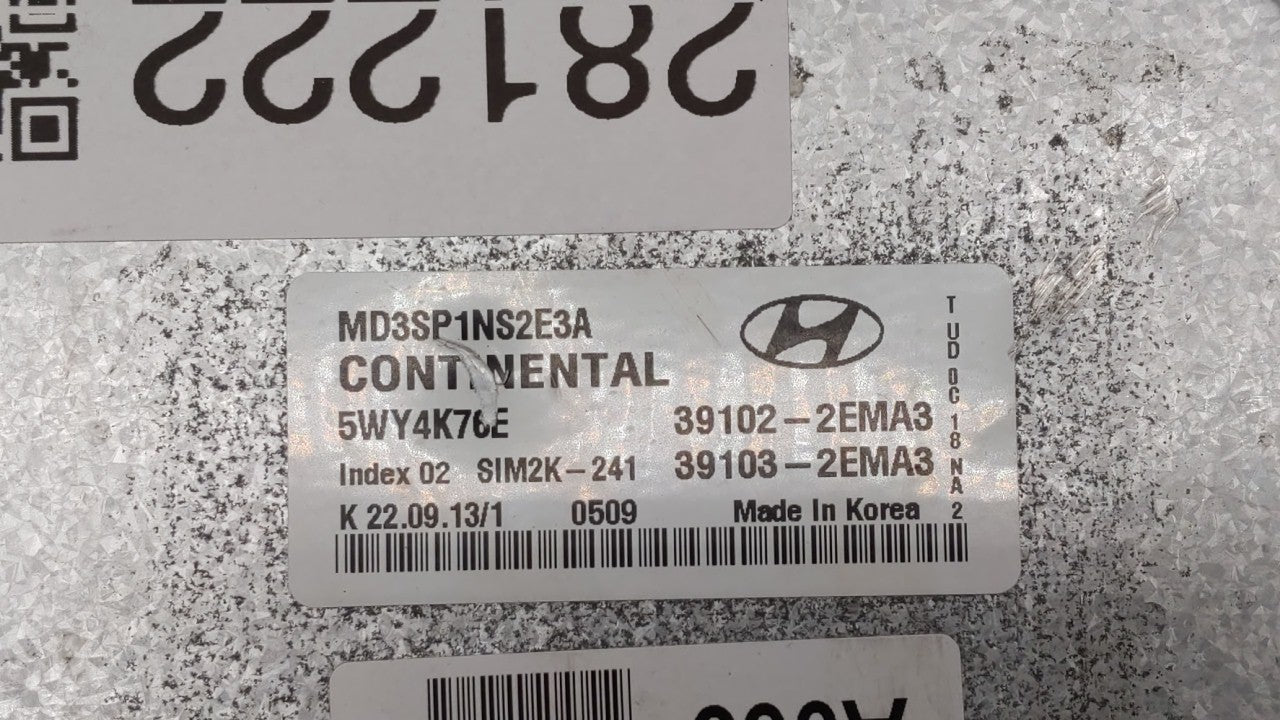 2011-2013 Hyundai Elantra PCM Engine Control Computer ECU ECM PCU OEM P/N:39102-2EMN2 39103-2EMN2 Fits Fits 2011 2012 2013 O