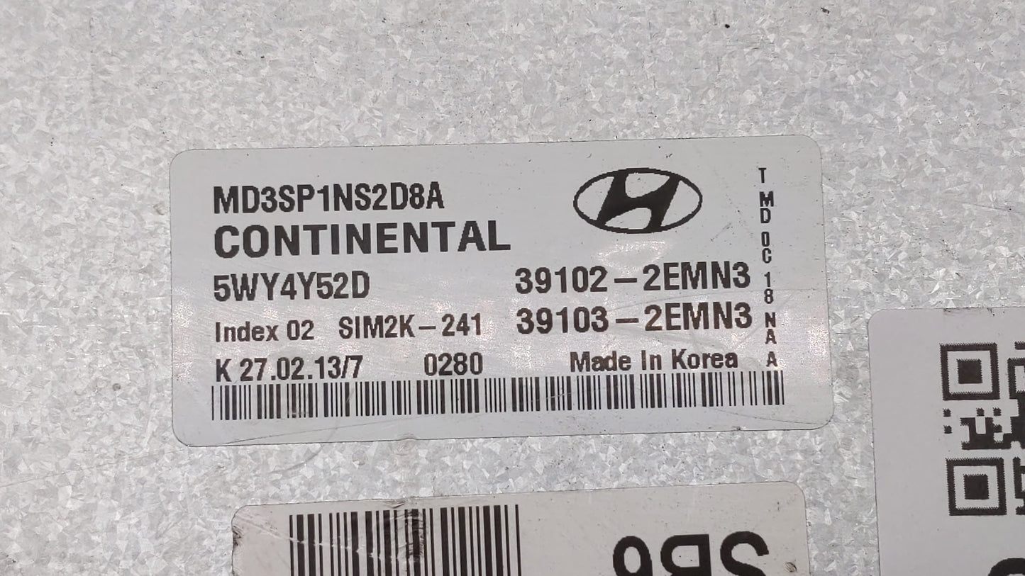 2011-2013 Hyundai Elantra PCM Engine Control Computer ECU ECM PCU OEM P/N:39102-2EMN2 39103-2EMN2 Fits Fits 2011 2012 2013 O