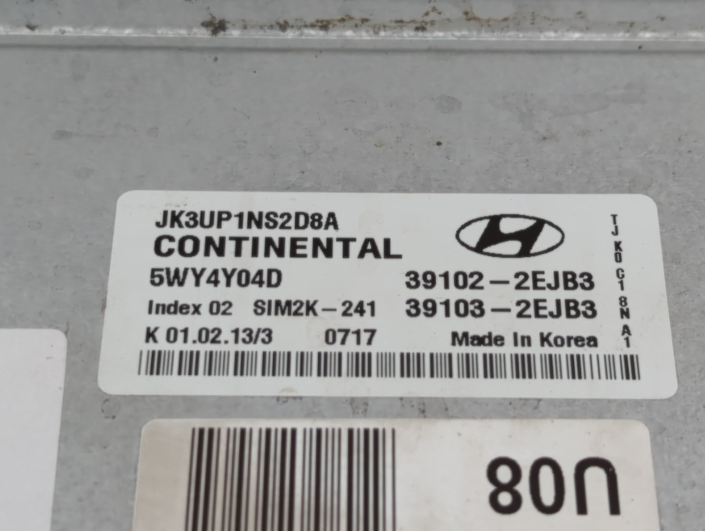 2013 Hyundai Elantra PCM Engine Control Computer ECU ECM PCU OEM P/N:39102-2EJB3 39103-2EJB3 Fits OEM Used Auto Parts - Oemu