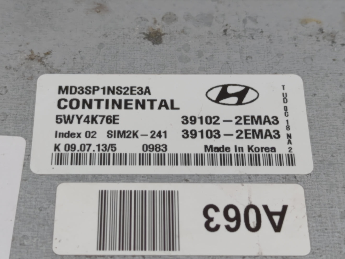 2011-2013 Hyundai Elantra PCM Engine Control Computer ECU ECM PCU OEM P/N:39102-2EMN2 39103-2EMN2 Fits Fits 2011 2012 2013 O