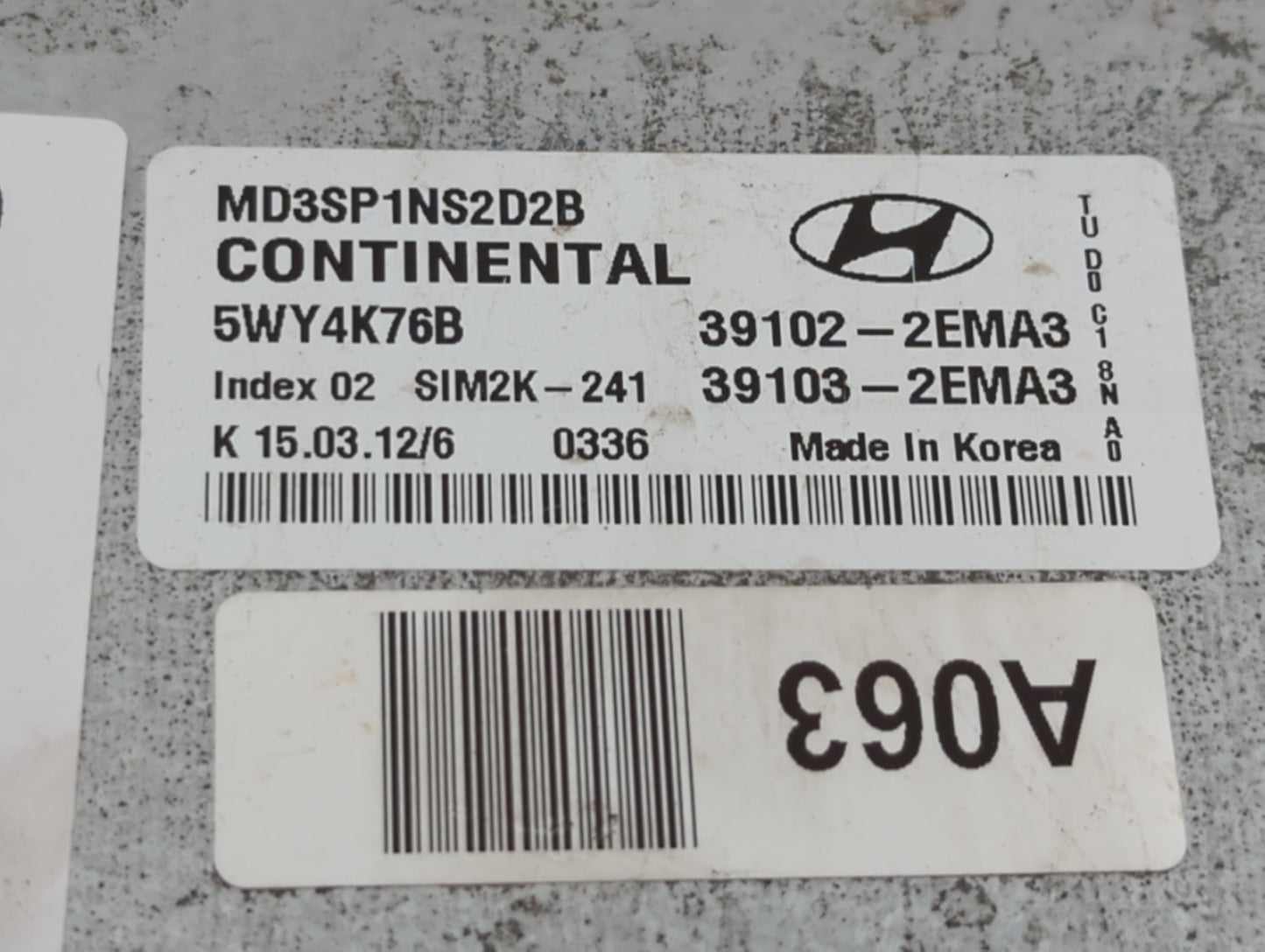 2011-2013 Hyundai Elantra PCM Engine Control Computer ECU ECM PCU OEM P/N:39102-2EMN2 39103-2EMN2 Fits Fits 2011 2012 2013 O