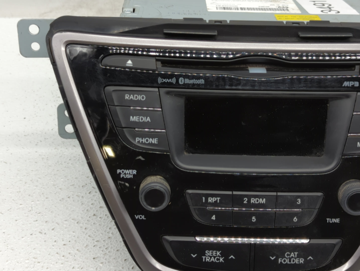 2013 Hyundai Elantra Radio AM FM Cd Player Receiver Replacement P/N:96170-3X165RA5 Fits OEM Used Auto Parts - Oemusedautopar