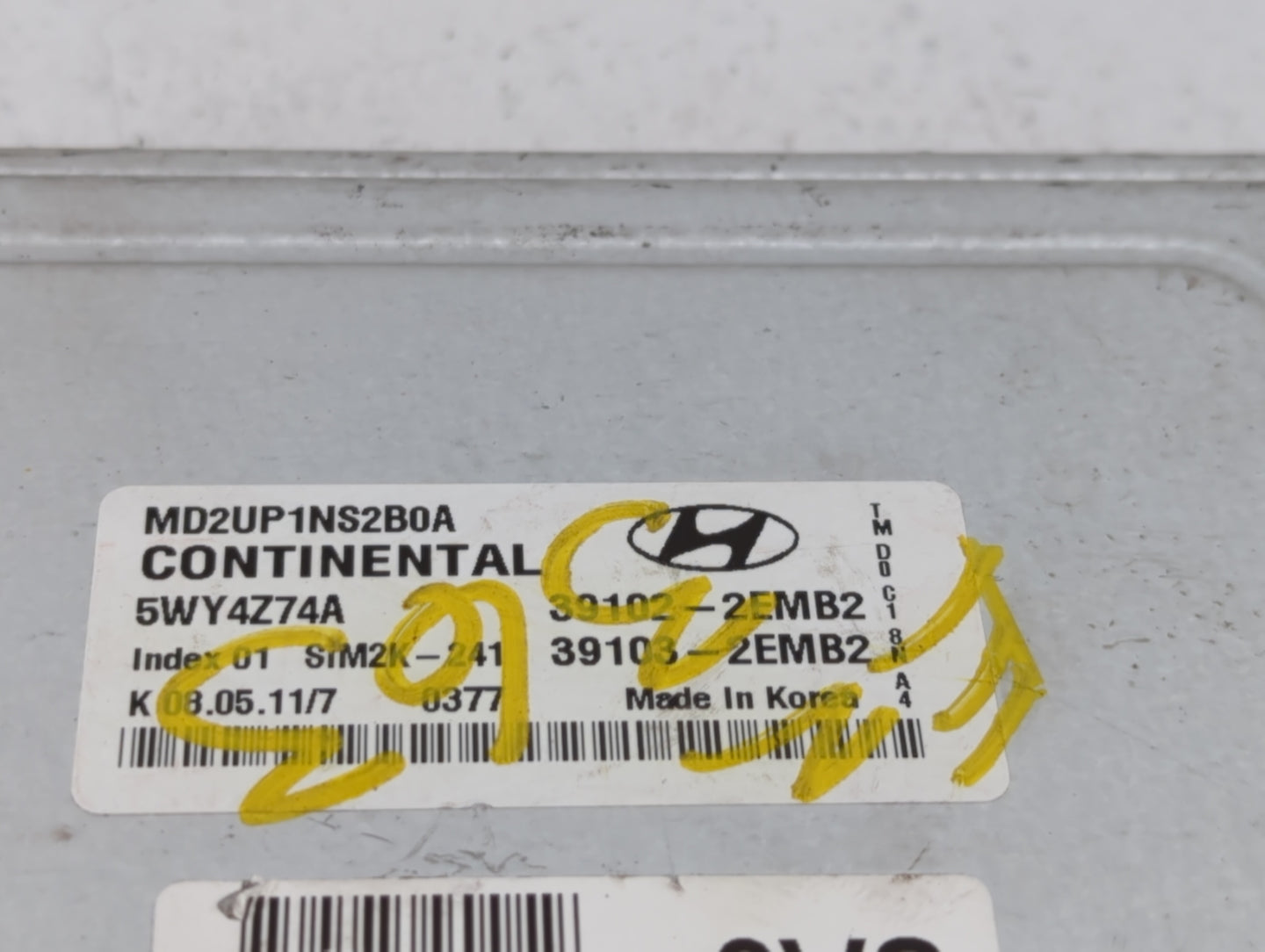 2011-2013 Hyundai Elantra PCM Engine Control Computer ECU ECM PCU OEM P/N:39102-2EMN2 39103-2EMN2 Fits Fits 2011 2012 2013 O