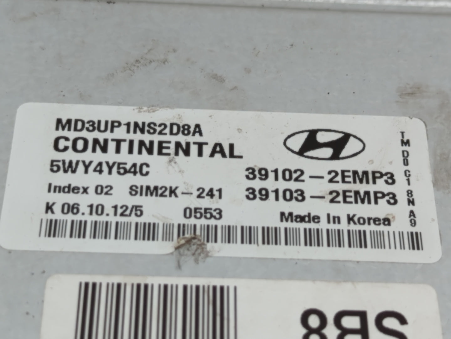 2011-2013 Hyundai Elantra PCM Engine Control Computer ECU ECM PCU OEM P/N:39103-2EMB2 39102-2EMB2 Fits Fits 2011 2012 2013 O