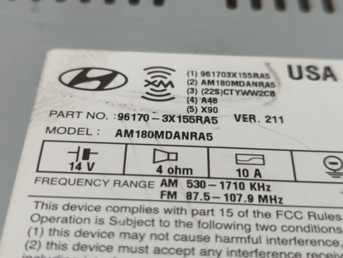 2013-2013 Hyundai Elantra Am Fm Cd Player Radio Receiver - Oemusedautoparts1.com