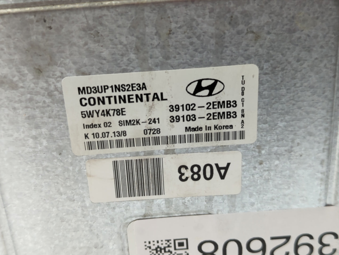 2011-2013 Hyundai Elantra PCM Engine Control Computer ECU ECM PCU OEM P/N:39102-2EMB3 39102-2EMB2 Fits Fits 2011 2012 2013 O