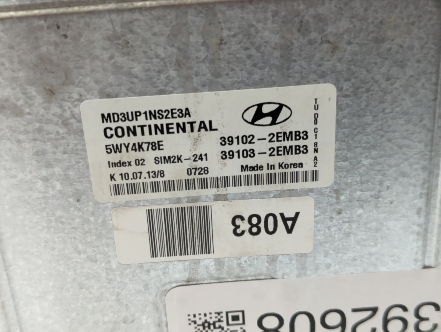 2011-2013 Hyundai Elantra PCM Engine Control Computer ECU ECM PCU OEM P/N:39102-2EMB3 39102-2EMB2 Fits Fits 2011 2012 2013 O
