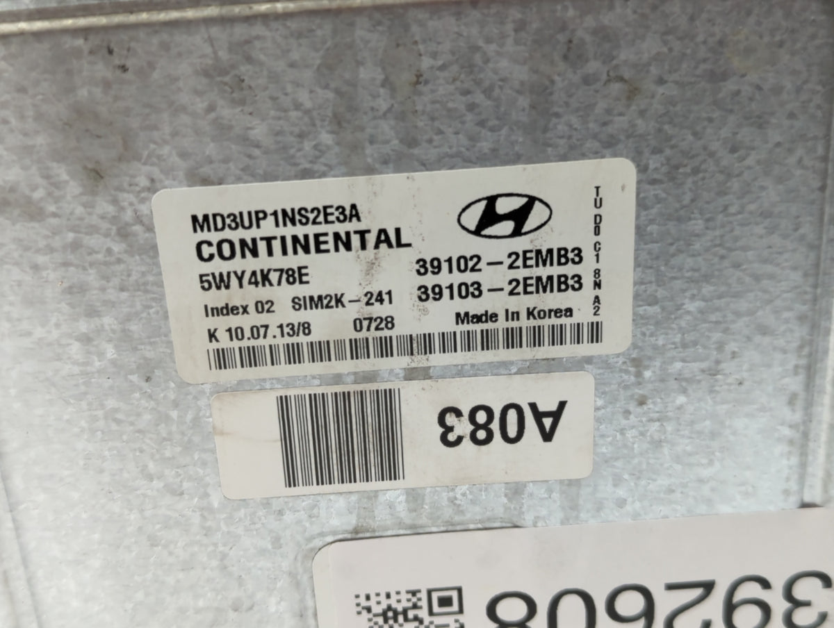 2011-2013 Hyundai Elantra PCM Engine Control Computer ECU ECM PCU OEM P/N:39102-2EMB3 39102-2EMB2, 39103-2EMB2 Fits 2011 201