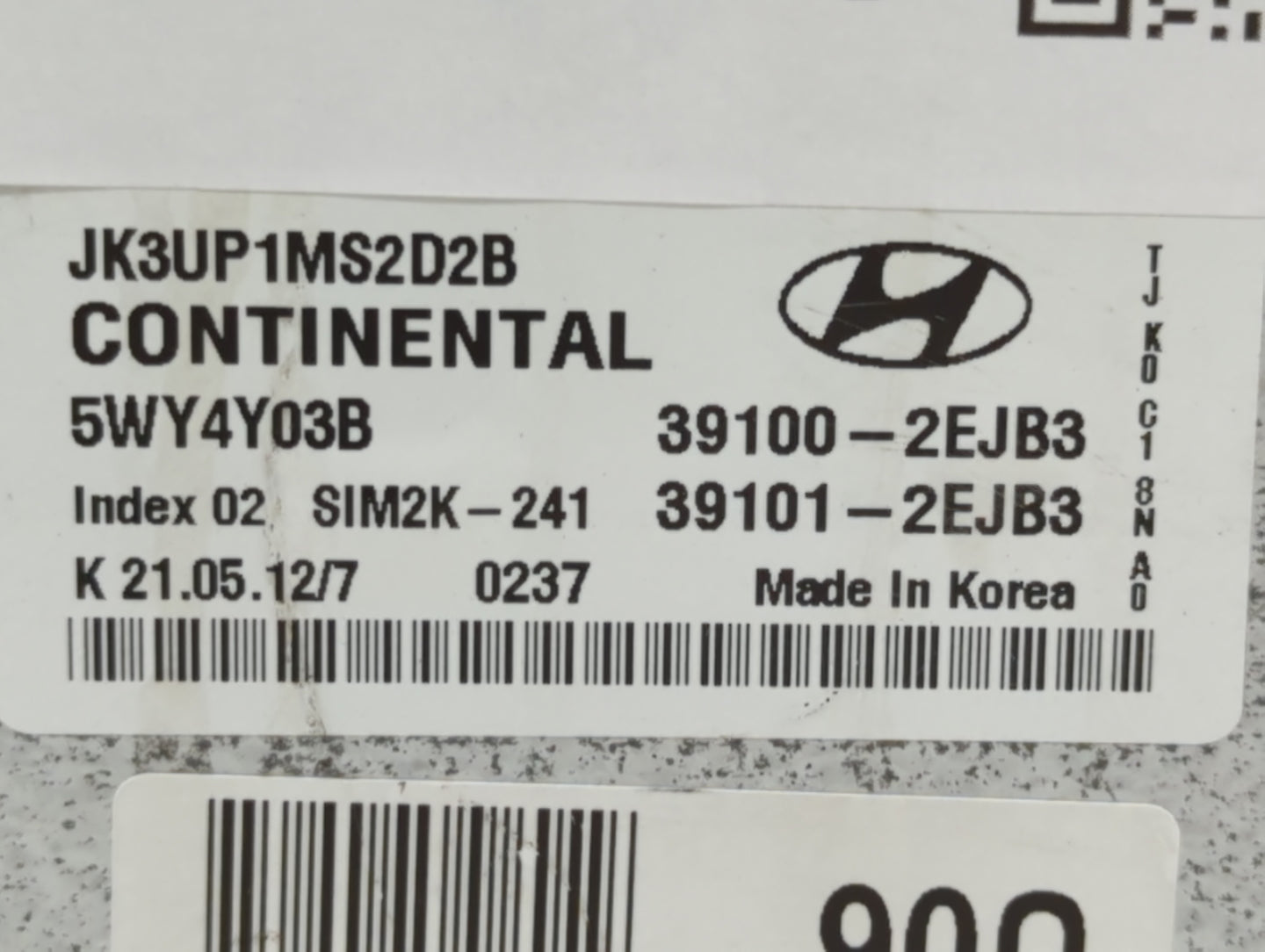 2013 Hyundai Elantra PCM Engine Control Computer ECU ECM PCU OEM P/N:39100-2EJB3 39102-2EJB3, 39103-2EJB3 Fits OEM Used Auto