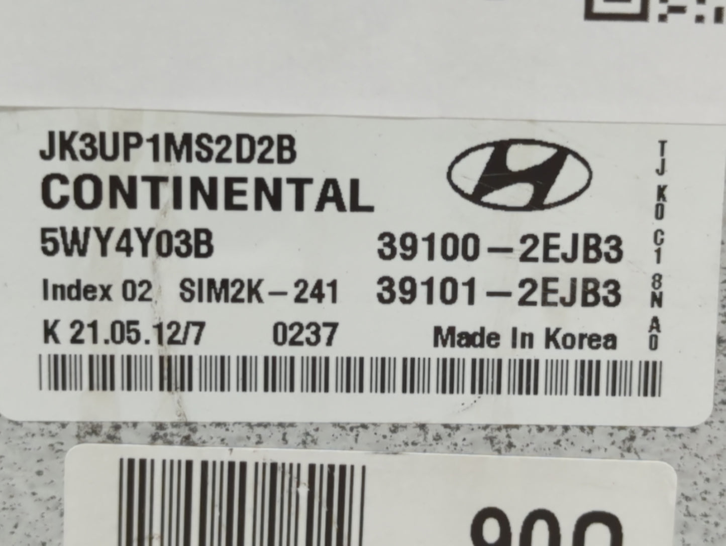 2013 Hyundai Elantra PCM Engine Control Computer ECU ECM PCU OEM P/N:39100-2EJB3 39102-2EJB3, 39103-2EJB3 Fits OEM Used Auto