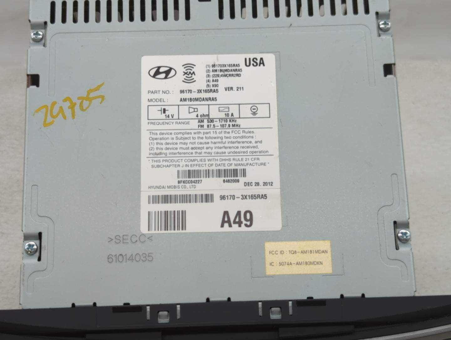 2013-2013 Hyundai Elantra Am Fm Cd Player Radio Receiver - Oemusedautoparts1.com