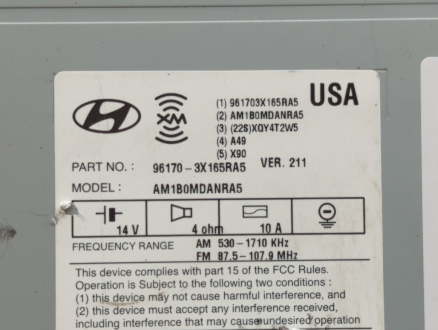 2013-2013 Hyundai Elantra Am Fm Cd Player Radio Receiver - Oemusedautoparts1.com