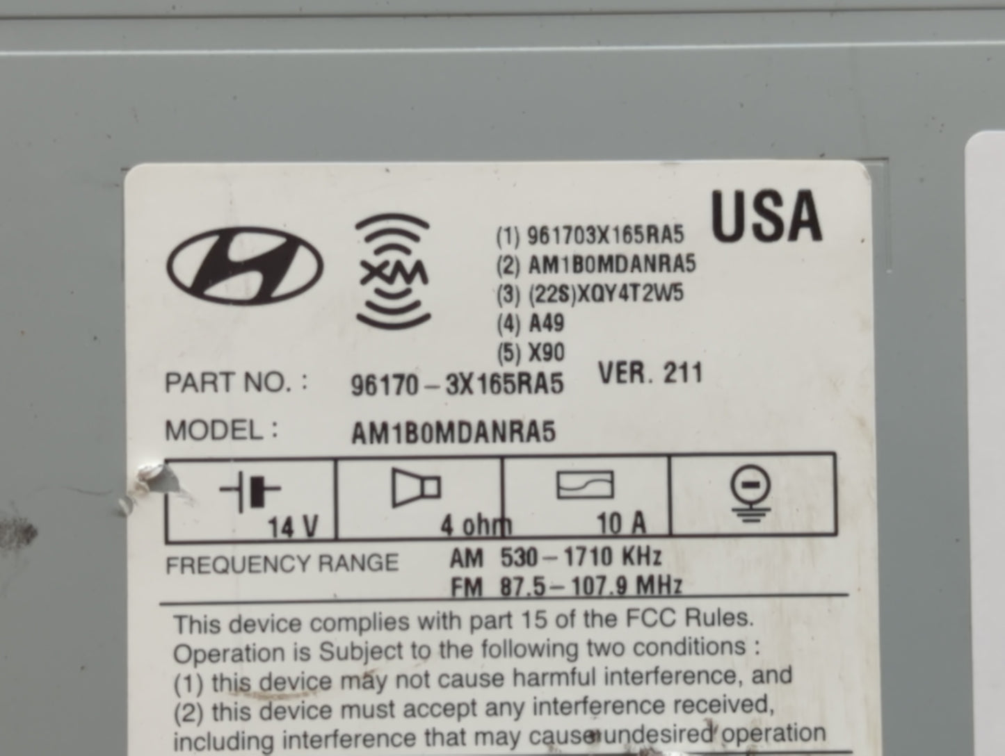 2013-2013 Hyundai Elantra Am Fm Cd Player Radio Receiver - Oemusedautoparts1.com
