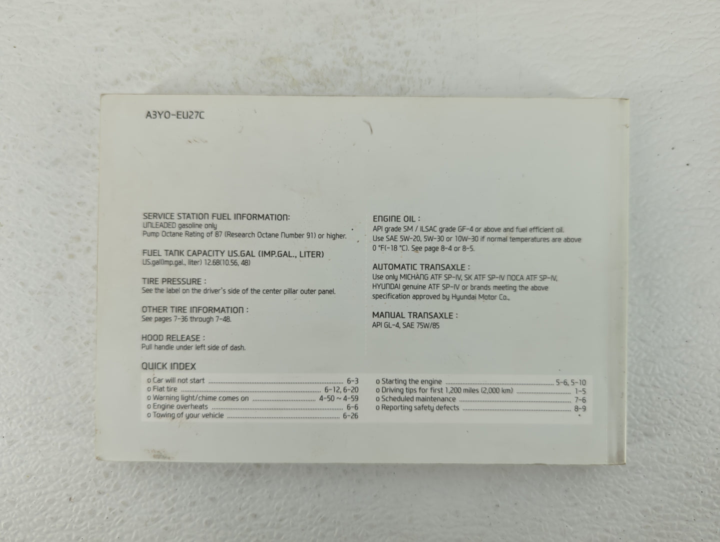 2013 Hyundai Elantra Owners Manual Book Guide OEM Used Auto Parts - Oemusedautoparts1.com