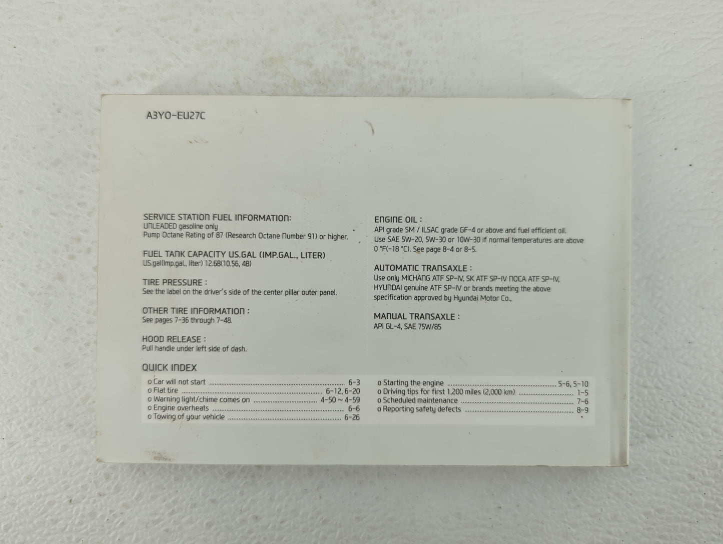2013 Hyundai Elantra Owners Manual Book Guide OEM Used Auto Parts - Oemusedautoparts1.com