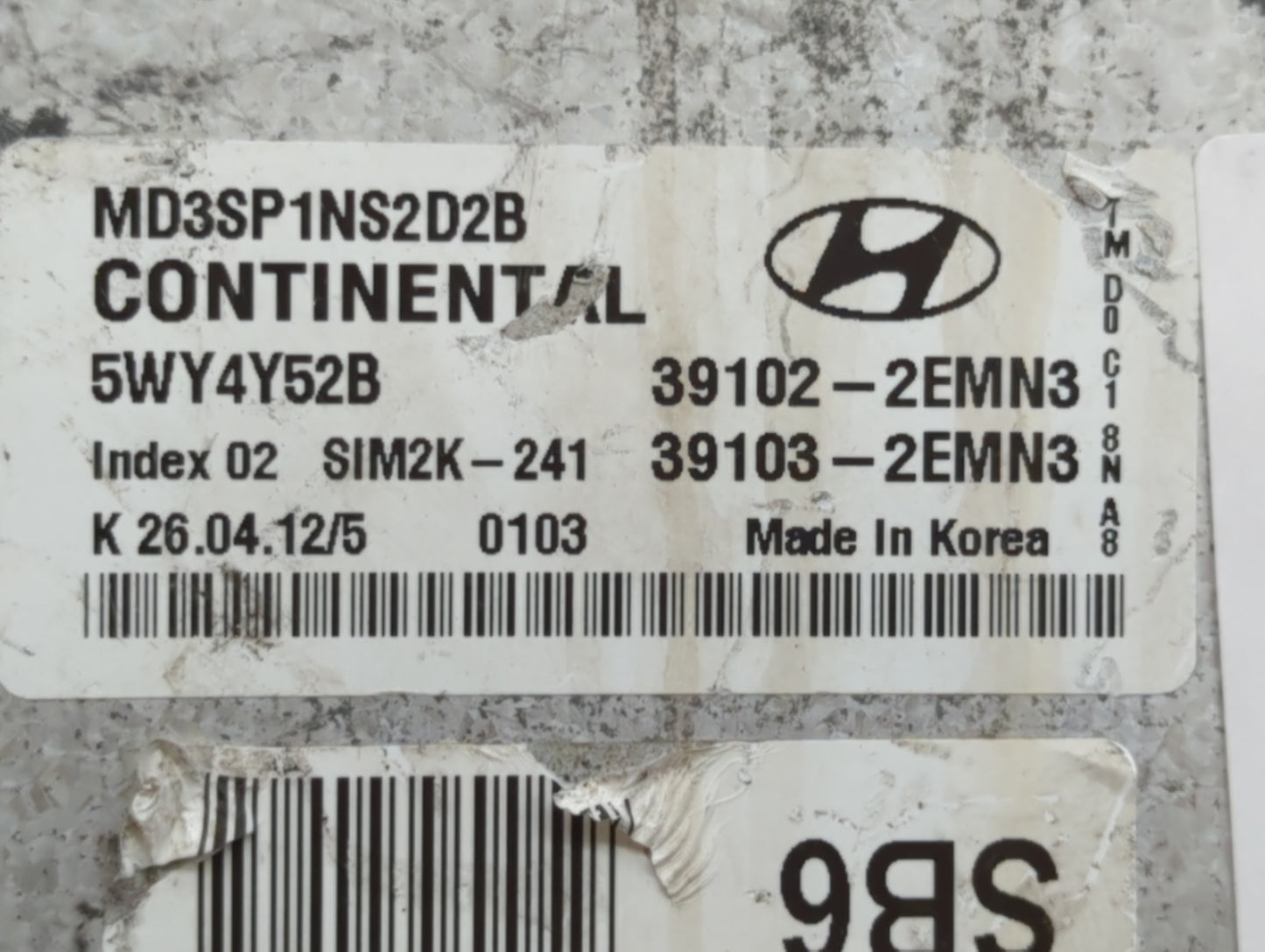 2011-2013 Hyundai Elantra PCM Engine Control Computer ECU ECM PCU OEM P/N:39103-2EMN3 39102-2EMN3 Fits Fits 2011 2012 2013 O