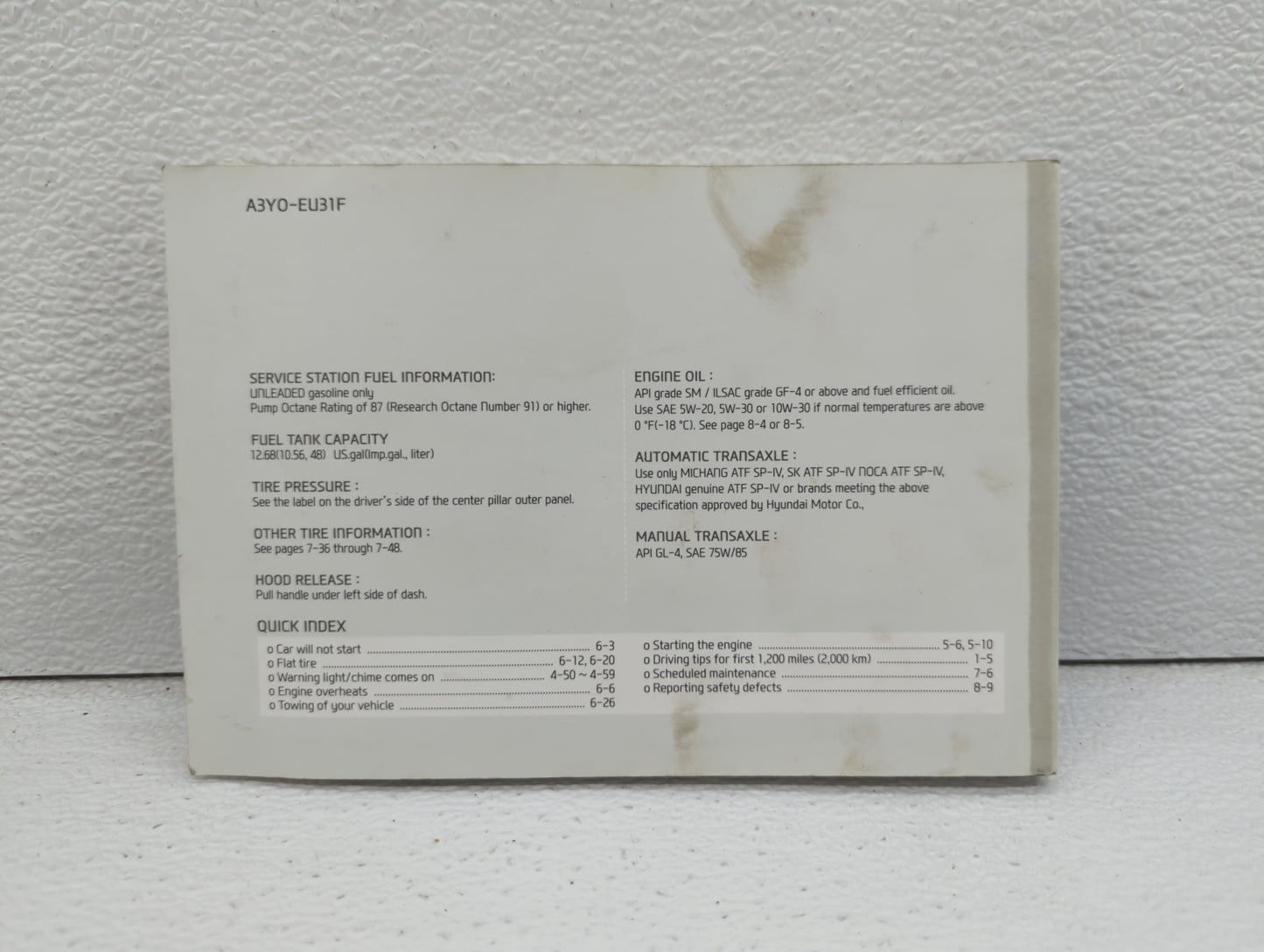 2013 Hyundai Elantra Owners Manual Book Guide OEM Used Auto Parts - Oemusedautoparts1.com