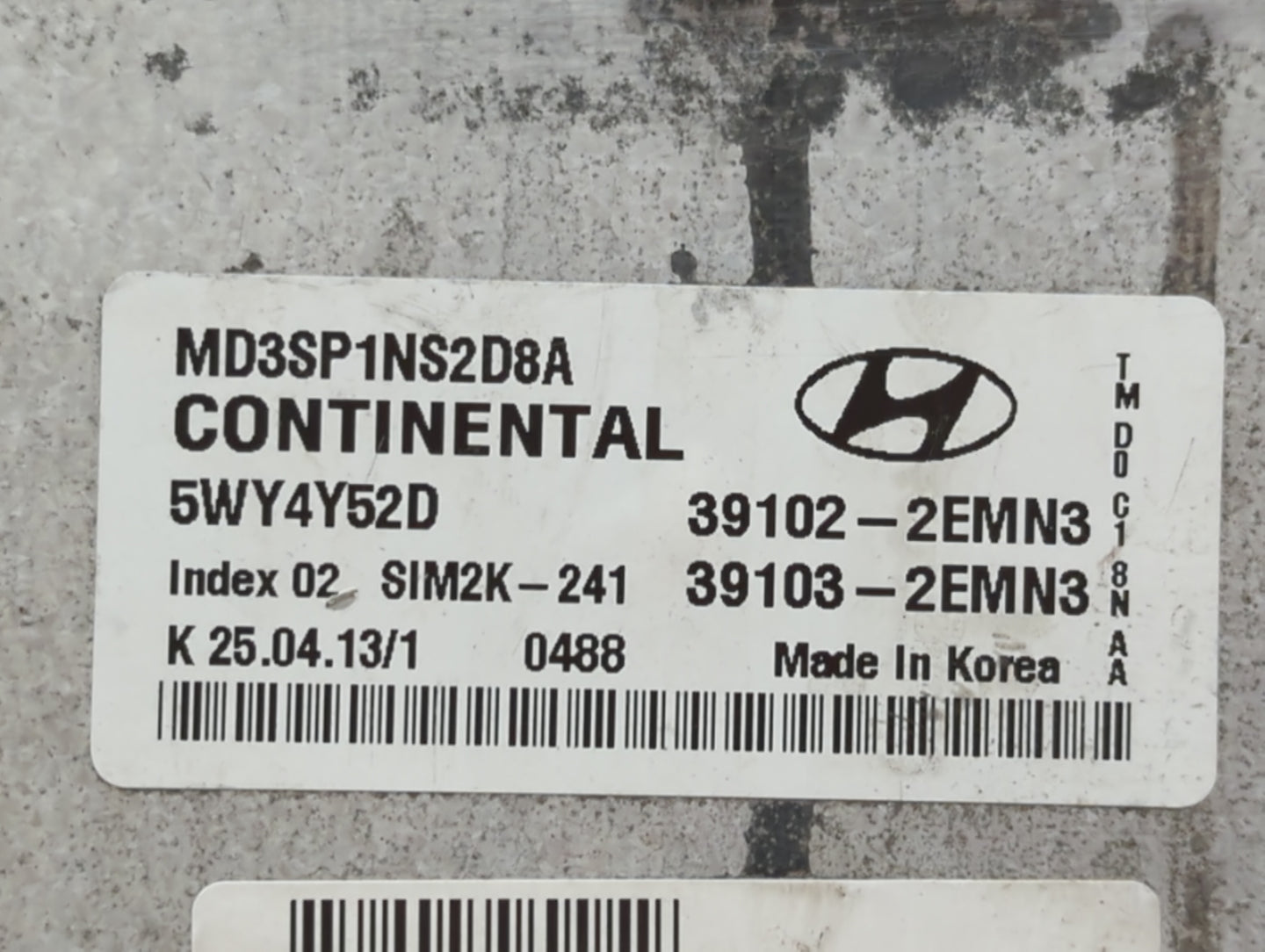 2011-2013 Hyundai Elantra PCM Engine Control Computer ECU ECM PCU OEM P/N:39103-2EMN3 39102-2EMN3 Fits Fits 2011 2012 2013 O