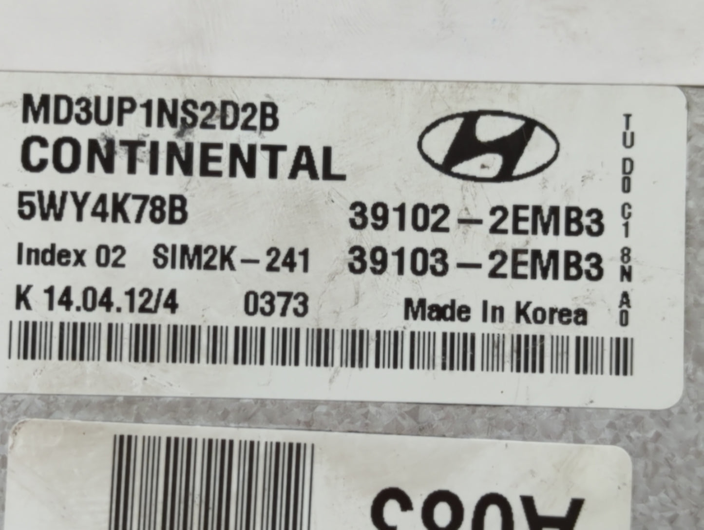 2011-2013 Hyundai Elantra PCM Engine Control Computer ECU ECM PCU OEM P/N:39103-2EMP3 39102-2EMP3 Fits Fits 2011 2012 2013 O