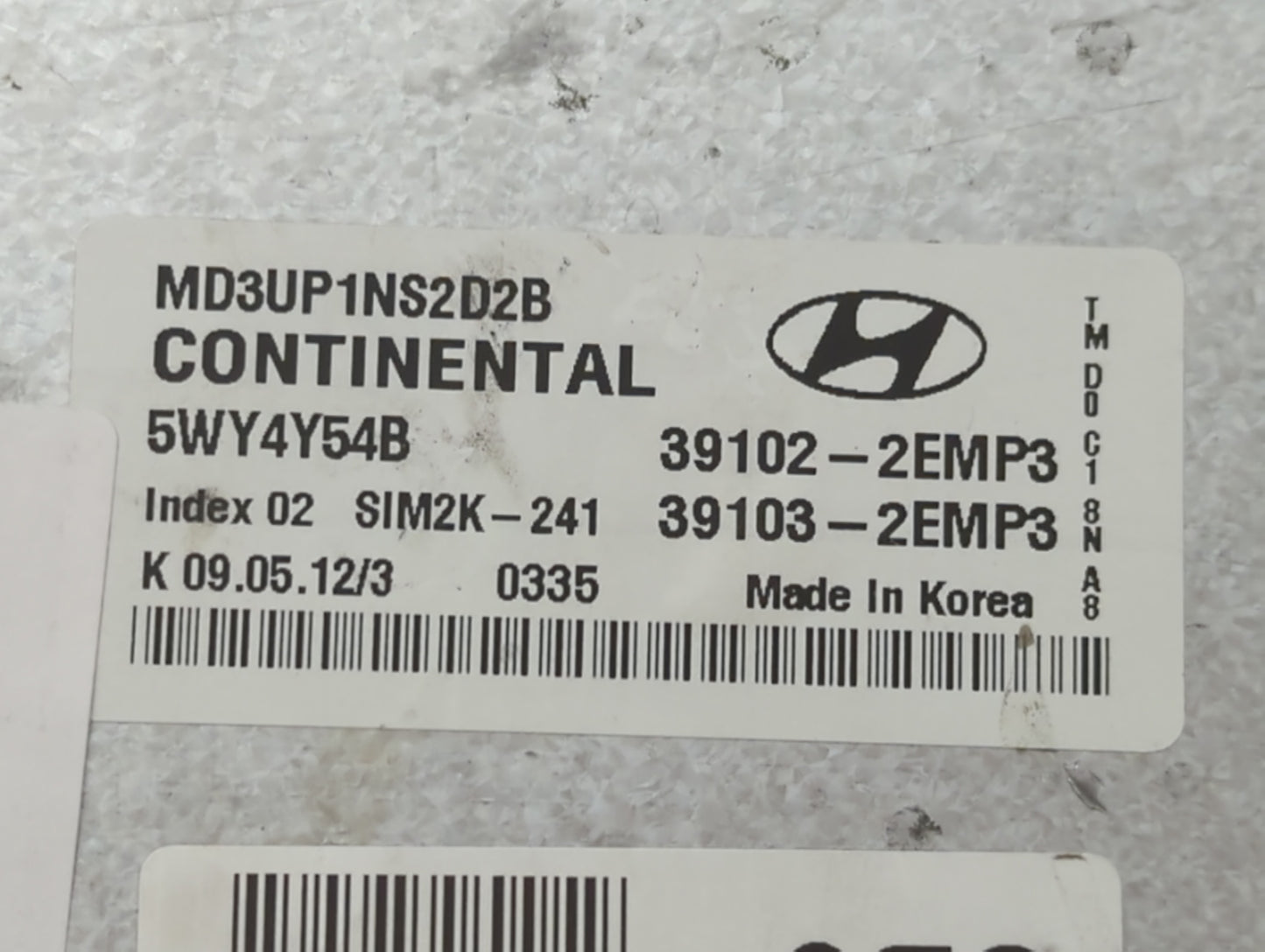 2011-2013 Hyundai Elantra PCM Engine Control Computer ECU ECM PCU OEM P/N:39103-2EMP3 39102-2EMP3 Fits Fits 2011 2012 2013 O